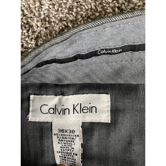 Calvin Klein Men’s Gray Dress Pants – Size 36x30 – Wool Blend - Picture 3 of 7